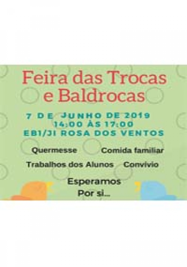 Feira das Trocas e Baldrocas – EB1/JI Rosa dos Ventos