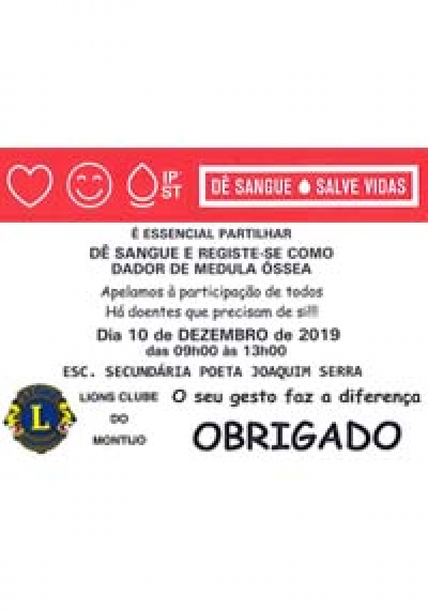 Colheita de Sangue – 10 de Dezembro (Escola Secundária Poeta Joaquim Serra)